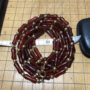 Vintage Napier 54”L Lucite Bead Necklace Spring Ring Clasp EVC